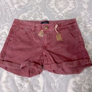 American Eagle maroon dye washed shorts, Sz 2
